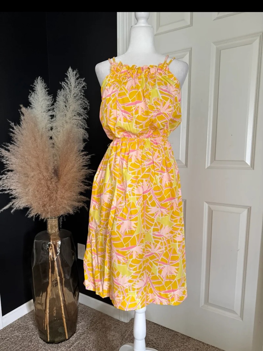 Vintage Lilly Pulitzer “The Lilly” 70’s Vibrant Tropical Print Midi Dress Medium - Picture 6 of 12